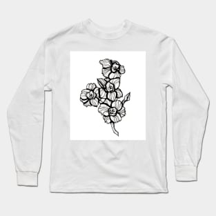 Narcissus Black Ink Flash Long Sleeve T-Shirt